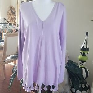 Lilly Pulitzer Lilac Tassel V-Neck Tunic